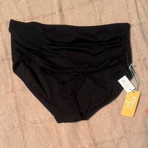 Kona Sol Black High-Waisted Swimwear